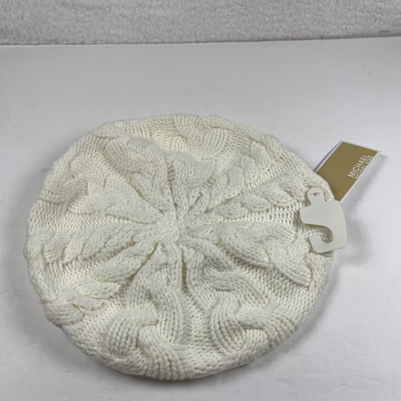 Michael Michael Kors Winter Beanie Womens One Size Cream‎ Off White Acrylic 6149 - Picture 1 of 4